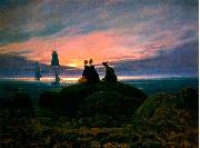 Caspar David Friedrich Moonrise Over the Sea oil painting artist